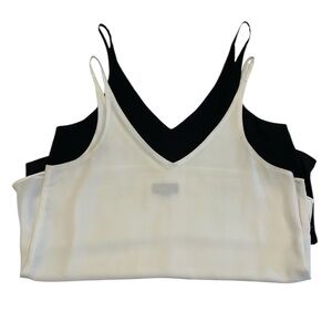 2/$14 TOP SHOP BLACK AND WHITE TANK TOPS LAYERED SIZE US 6 UK 10